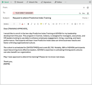 Predictive Index training sample email